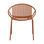 Patio Dining Chairs Stackable Chairs with Breathable Design Modern Simple Art Style (Set of 2),Metal Legs+Plastic backrest,Orange