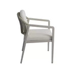 Set di 2 sedie da pranzo per esterni, poltrone da patio in vimini rattan con cuscini impermeabili, grigio+beige