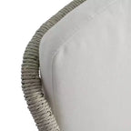 Set di 2 sedie da pranzo per esterni, poltrone da patio in vimini rattan con cuscini impermeabili, grigio+beige
