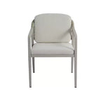 Set di 2 sedie da pranzo per esterni, poltrone da patio in vimini rattan con cuscini impermeabili, grigio+beige