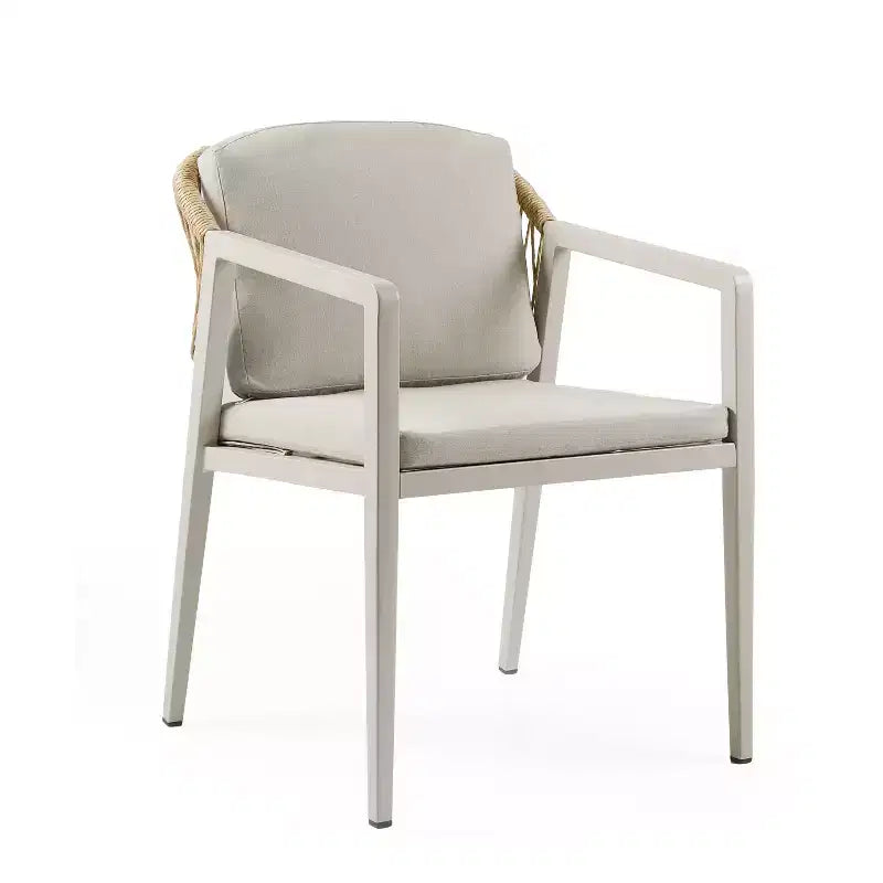Set di 2 sedie da pranzo da esterno, poltrone da patio in rattan intrecciato con cuscini impermeabili per patio, cortile, bordo piscina, balcone