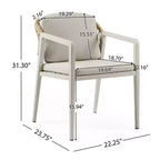 Set di 2 sedie da pranzo da esterno, poltrone da patio in rattan intrecciato con cuscini impermeabili per patio, cortile, bordo piscina, balcone