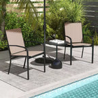 Costway Lot de 4 chaises de salle à manger d'extérieur avec accoudoirs en tissu respirant et dossier haut