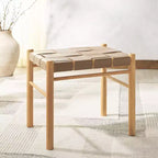 Pouf in pelle intrecciata - SFV1601