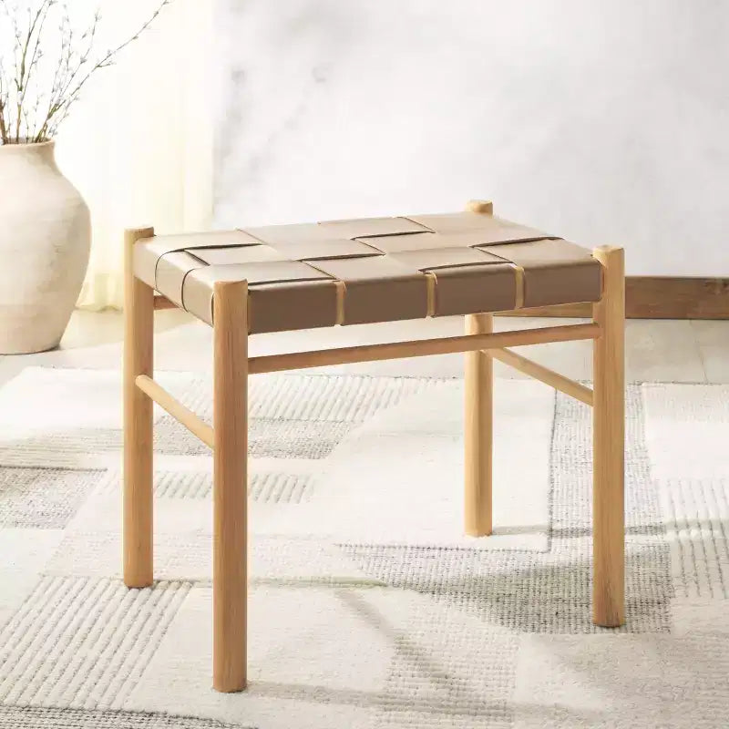 Pouf in pelle intrecciata - SFV1601