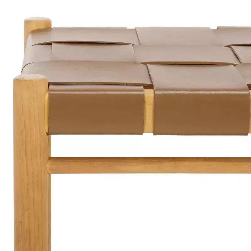 Pouf in pelle intrecciata - SFV1601