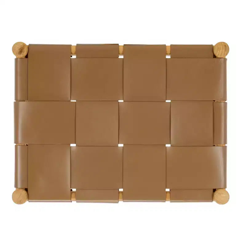 Pouf in pelle intrecciata - SFV1601