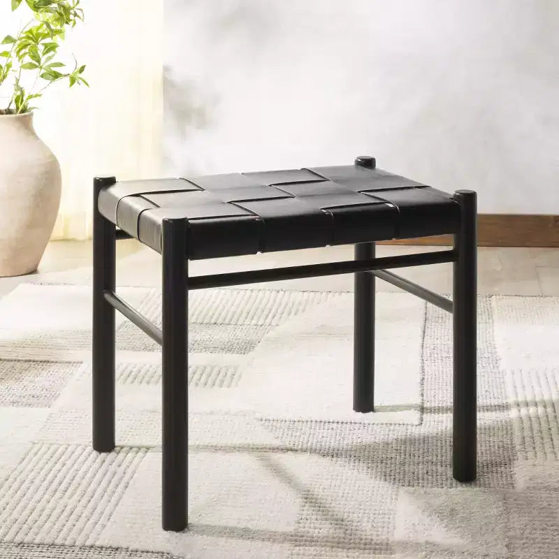 Pouf in pelle intrecciata - SFV1601