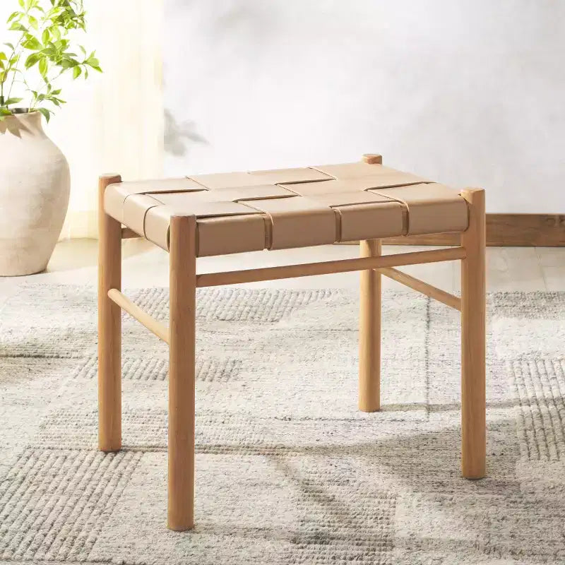 Pouf in pelle intrecciata - SFV1601