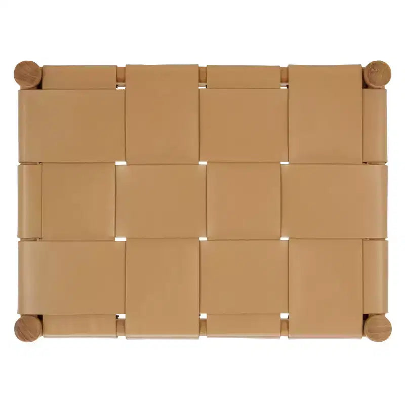 Pouf in pelle intrecciata - SFV1601