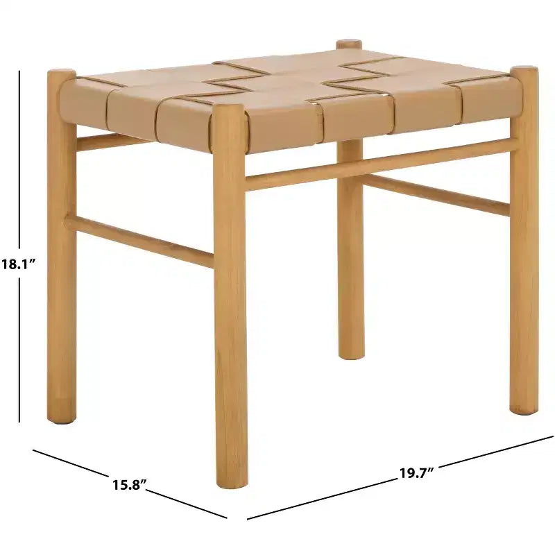 Pouf in pelle intrecciata - SFV1601