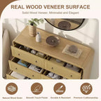 Cassettiera a 6 cassetti in Rattan larga 46'' - Mobile TV moderno con angoli arrotondati per Camera da letto e Soggiorno