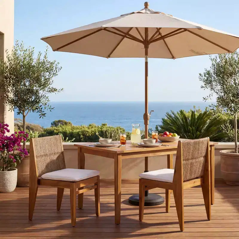 Christopher Knight Home Noemi Sedie Boho senza Braccioli in Legno di Acacia e Vimini con Cuscino