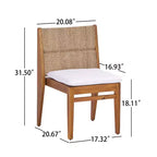 Christopher Knight Home Noemi Sedie Boho senza Braccioli in Legno di Acacia e Vimini con Cuscino
