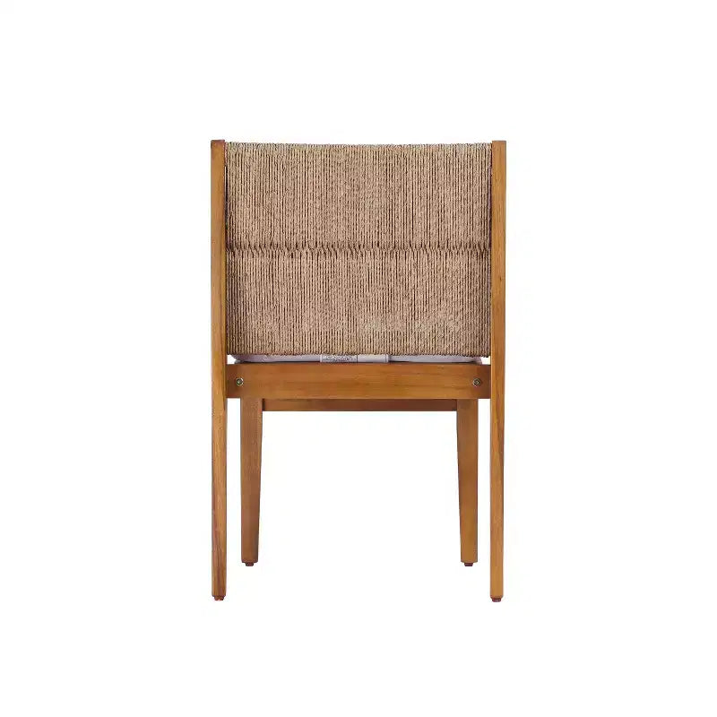Christopher Knight Home Noemi Sedie Boho senza Braccioli in Legno di Acacia e Vimini con Cuscino