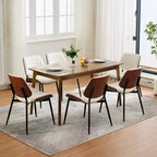 Sedie da pranzo con schienale a guscio in pelle PU, confezione da 2, sedie accentate in stile Mid-Century per sala da pranzo e cucina