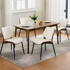 Sedie da pranzo con schienale a guscio in pelle PU, confezione da 2, sedie accentate in stile Mid-Century per sala da pranzo e cucina