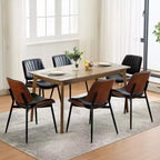 Sedie da pranzo con schienale a guscio in pelle PU, confezione da 2, sedie accentate in stile Mid-Century per sala da pranzo e cucina