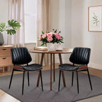 Sedie da pranzo con schienale a guscio in pelle PU, confezione da 2, sedie accentate in stile Mid-Century per sala da pranzo e cucina
