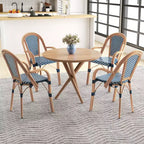 Chaises de bistro d'extérieur Costway 4 pièces avec accoudoirs, cadre en métal galvanisé
