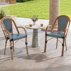 Chaises de bistro d'extérieur Costway 4 pièces avec accoudoirs, cadre en métal galvanisé