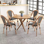 Chaises de bistro d'extérieur Costway 4 pièces avec accoudoirs, cadre en métal galvanisé