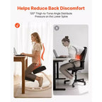 Sedia inginocchiatoio ergonomica, sedia per ginocchia posturale in legno con spessi cuscini in schiuma e telaio in legno massiccio, altezza regolabile, nera