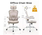 Sedia da ufficio ergonomica con schienale alto in rete, braccioli ribaltabili, poggiatesta, ruote, capacità 136 kg, sedia da scrivania girevole direzionale per computer