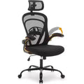 Ergonomic High-Back Mesh Office Chair  Turn-Up Armrests, Headrest, Wheels  300 lbs Capacity, Swivel Executive Computer Desk Chair
