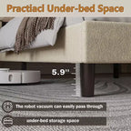 Struttura letto imbottita matrimoniale con testiera Soft Marshmallow Cloud in tessuto Teddy Boucle beige, piattaforma letto, nessuna necessità di rete, design silenzioso