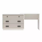 Cassettiera-scrivania combinata in legno a 3 cassetti con contenitore