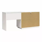Cassettiera-scrivania combinata in legno a 3 cassetti con contenitore