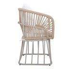 Christopher Knight Home Dalton Chaise de salle à manger moderne en osier tressé avec structure en acier et coussins