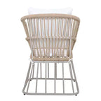 Christopher Knight Home Dalton Chaise de salle à manger moderne en osier tressé avec structure en acier et coussins