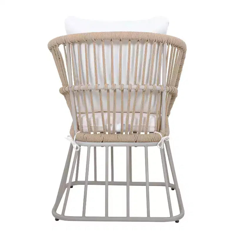 Christopher Knight Home Dalton Chaise de salle à manger moderne en osier tressé avec structure en acier et coussins