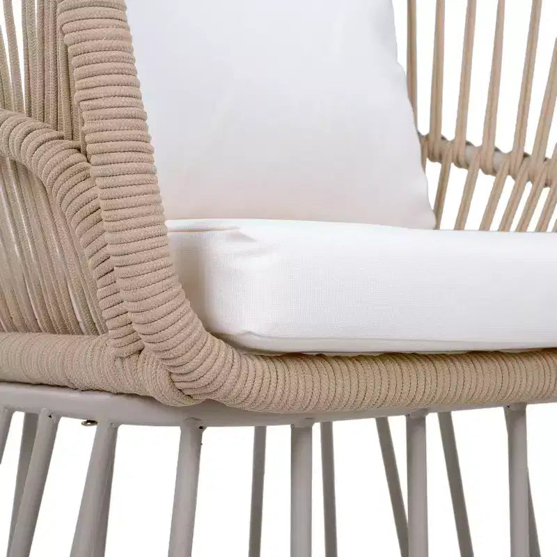 Christopher Knight Home Dalton Chaise de salle à manger moderne en osier tressé avec structure en acier et coussins