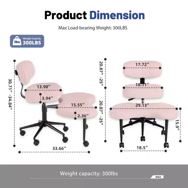 Sedia Ergonomica da Meditazione e Ufficio a Gambe Incrociate - Girevole a 360°, Altezza Regolabile, Seduta Multipoasitione