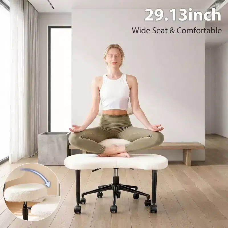 Sedia Ergonomica da Meditazione e Ufficio a Gambe Incrociate - Girevole a 360°, Altezza Regolabile, Seduta Multipoasitione