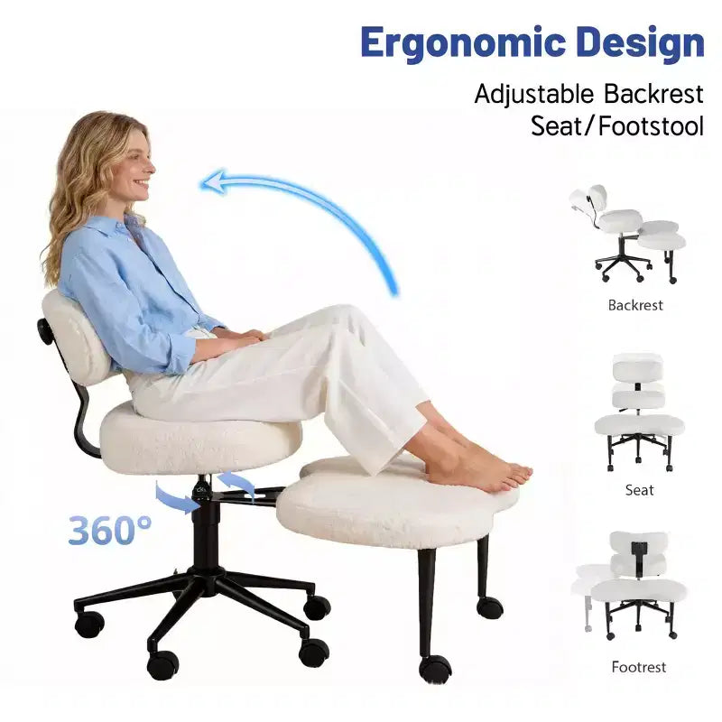 Sedia Ergonomica da Meditazione e Ufficio a Gambe Incrociate - Girevole a 360°, Altezza Regolabile, Seduta Multipoasitione