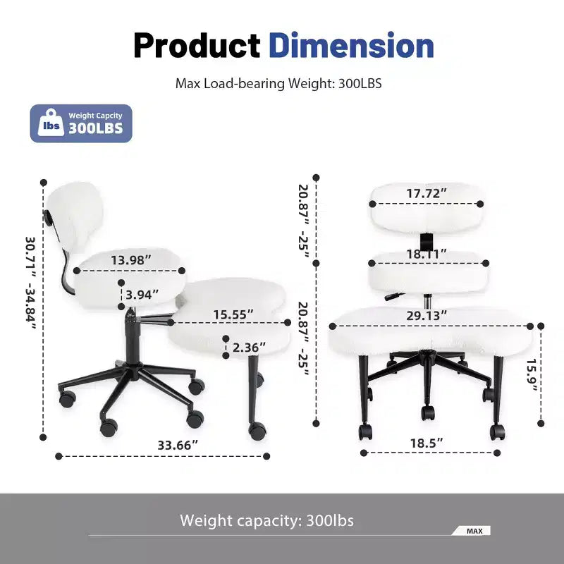 Sedia Ergonomica da Meditazione e Ufficio a Gambe Incrociate - Girevole a 360°, Altezza Regolabile, Seduta Multipoasitione