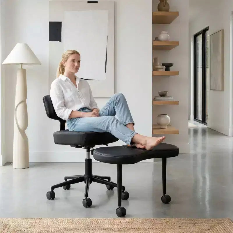 Sedia Ergonomica da Meditazione e Ufficio a Gambe Incrociate - Girevole a 360°, Altezza Regolabile, Seduta Multipoasitione