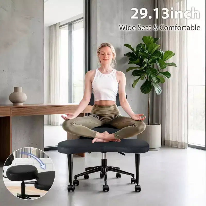 Sedia Ergonomica da Meditazione e Ufficio a Gambe Incrociate - Girevole a 360°, Altezza Regolabile, Seduta Multipoasitione
