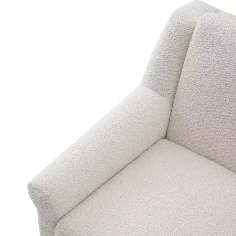 Poltrona Scultorea Accento con Braccioli Svasati e Struttura in Legno Massello Moderna Poltrona Reclinata Rivestita, Poltrona da Lettura Ergonomica