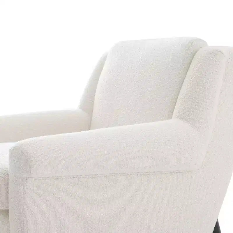 Poltrona Scultorea Accento con Braccioli Svasati e Struttura in Legno Massello Moderna Poltrona Reclinata Rivestita, Poltrona da Lettura Ergonomica
