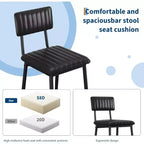 Sgabelli Alti Resistenti, Sedile Spesso in Pelle PU, Schienale Ergonomico, Struttura in Metallo con Poggiapiedi, Capacità 180kg, Facili da Pulire per Cucina o Bar