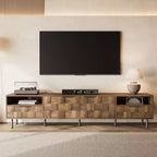 GDFStudio Amiri Mid Century Modern TV Stand with 2 Drawers and Cable Management