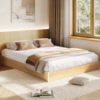 Base letto a piattaforma Minimalista in MDF scanalato a onda, Robusta e Silenziosa, Facile da Montare, Salvaspazio, Nessuna molla necessaria