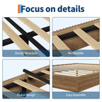 Base letto a piattaforma Minimalista in MDF scanalato a onda, Robusta e Silenziosa, Facile da Montare, Salvaspazio, Nessuna molla necessaria