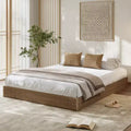 Minimalist Fluted MDF Wave Platform Bed Frame, Sturdy Noise-Free, Easy Assembly, Space-Saving, No Box Spring Needed