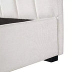 Letto matrimoniale imbottito con morbida testiera imbottita spessa, beige